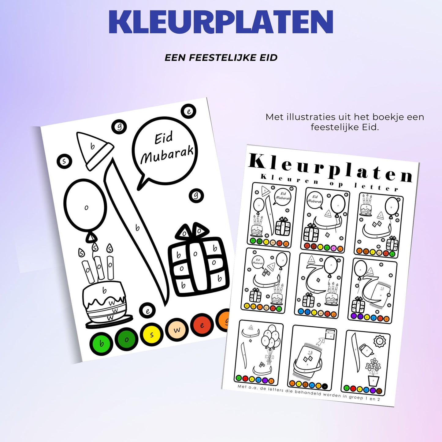 een feestelijke eid kleurplaten letter editie