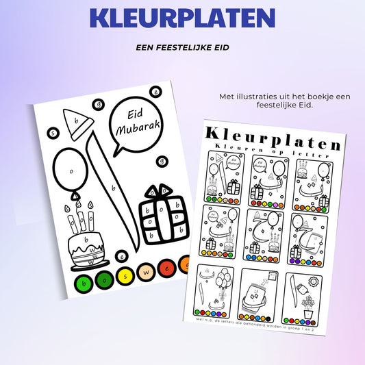 een feestelijke eid kleurplaten letter editie